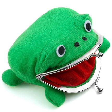 Charming Plush Frog Coin Purse Money Pouch Toy Wallet Unique Cash Bag - Aimall
