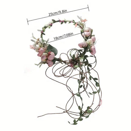 Bridal Floral Headdress Flower Crown Vacation Beach Wedding Simulation Hair Band