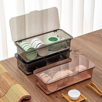 2PCS Chopsticks Box with Lid Dustproof Storage Container for Tea Set Cosmetic