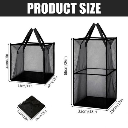 Foldable Laundry Washing Clothes Storage Bag Hamper Basket Bin Organiser - Aimall