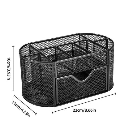 Creative Metal Desktop Pen Holder Multi-function Storage Box Organizer Rack