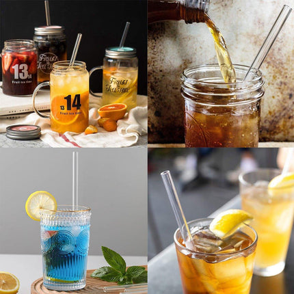 Clear Glass Straws Heat Resistant Juice Milk Straws Creative Style Reusable