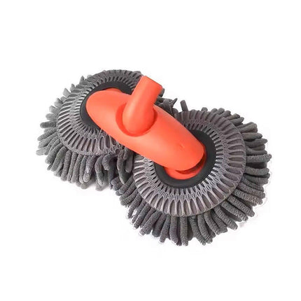 Retractable Double Head Car Cleaning Tool Chenille Wash Mop Rotating Soft Brush