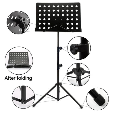 Adjustable Heavy Duty Music Stand Folding Large Sheet Holder for Stage Conductor