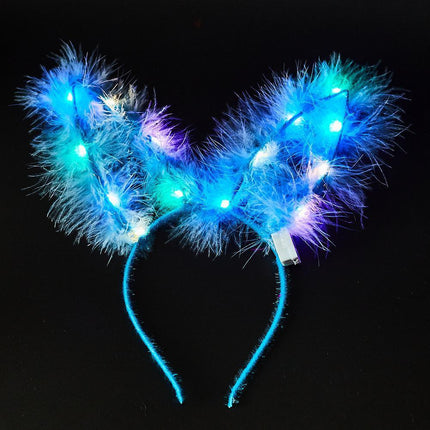 LED Bunny Ears/Angel/Pearl Headband Light Up Headpiece Cute Hair Accessory - Aimall