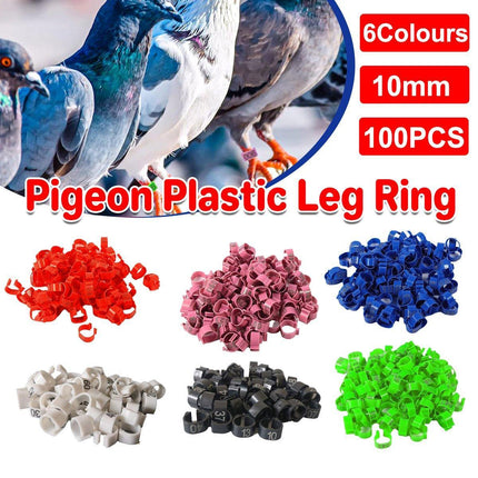 100X 001-100 Digital Numbered Bird Leg Band Rings Clip For Pigeon Parrot Poultry