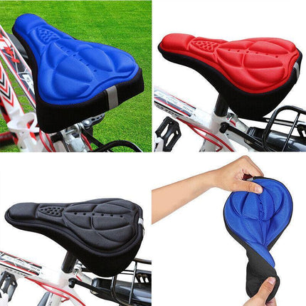 Thick Silicone Bike Seat Cover Comfort Gel Cycling Bicycle Saddle Cushion Pad - Aimall