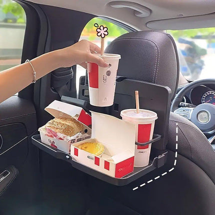 Foldable Back Seat Tray Table Multifunctional Car Organizer with Drink and Laptop Holder