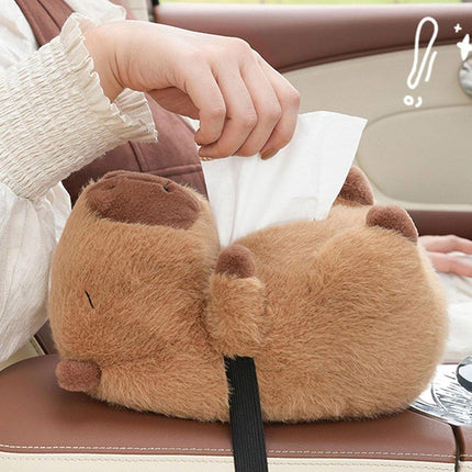 Cute Plush Cartoon Tissue Box for Car Home Decorative Tissue Holder Organiser