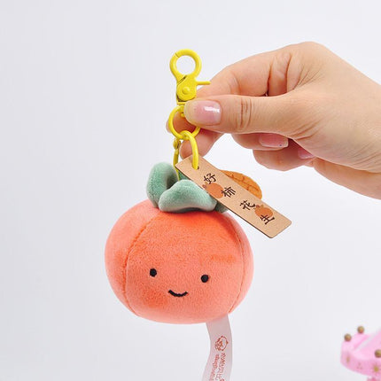 Smile Fruit Vegetable Plush Toys Doll Pendant Keychain Key Ring Bag Decor Kids - Aimall