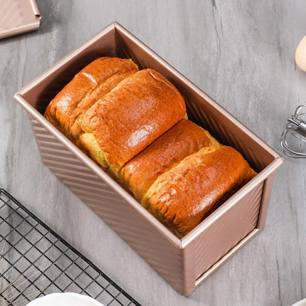 Golden Toast Bread Box with Lid Non Stick Baking Mould for Oven Kitchen Tools