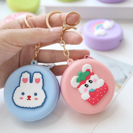 Bag Charm Coin Purse Keychain Zipper Change Purse Key Ring Purse With Keychain - Aimall
