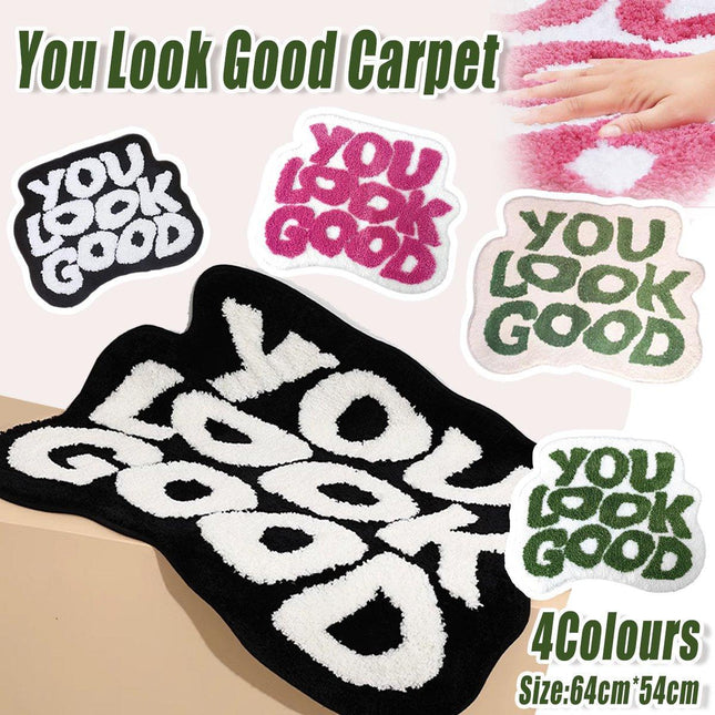 Absorbent Non Slip Letter Flocking Home Carpet Floor Mat Bed Blanket Bedroom Rug