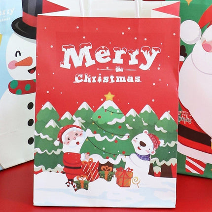 25PCS Christmas Tote Bags Kraft Paper Gift Bags Party Favor Holiday