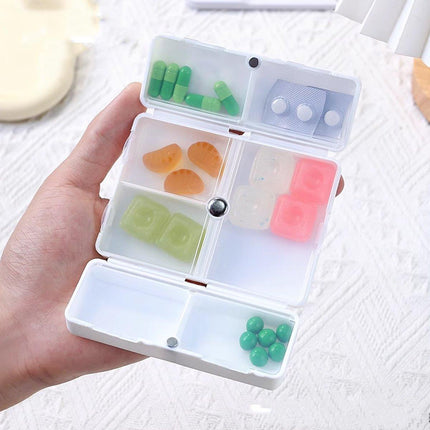 4PCS Weekly Pill Organizer Seven-Day Magnetic Folding Medicine Box Travel Case