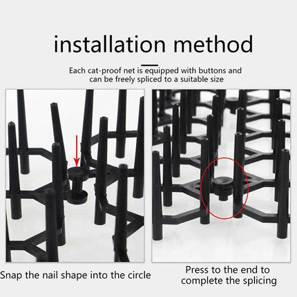 10pcs Anti-Cat Spike Mat Pet Deterrent Mat Outdoor Cat Repellent Netting Kit