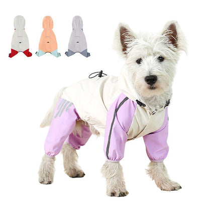 Waterproof Four Foot Dog Raincoat for Small Medium Large Dogs Pet Rainy Day Coat