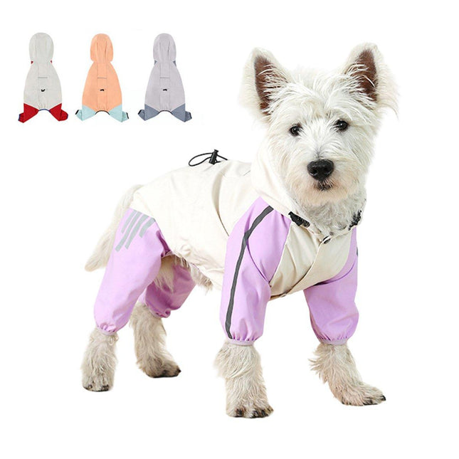 Waterproof Four Foot Dog Raincoat for Small Medium Large Dogs Pet Rainy Day Coat