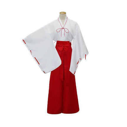 Anime Inuyasha Kikyou Witch Kimono Dress Cosplay Halloween Costume Complete Set AU - Aimall