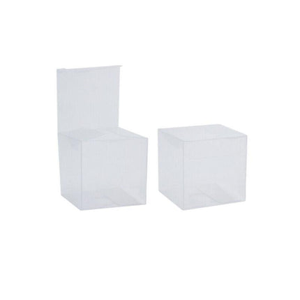 50 PVC Clear Transparent Macaron Square Cube Boxes For Wedding Favour Gift Candy - Aimall