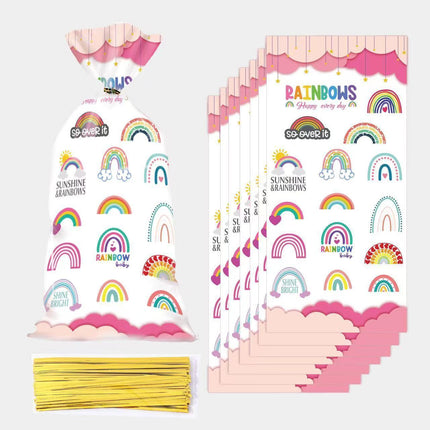 150PCS Rainbow Series Candy Bag Children's Birthday Party Gift Bag Christmas
