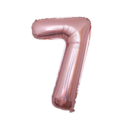 100cm Foil Number Balloon 40" Rose Gold Silver Rainbow Birthday Party Wedding Rose Gold - Aimall