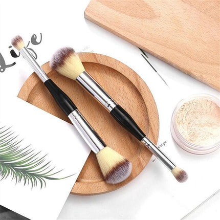 Double Ended Makeup Brush Liquid Foundation Powder Eyeshadow Cosmetic Brush Tool - Aimall