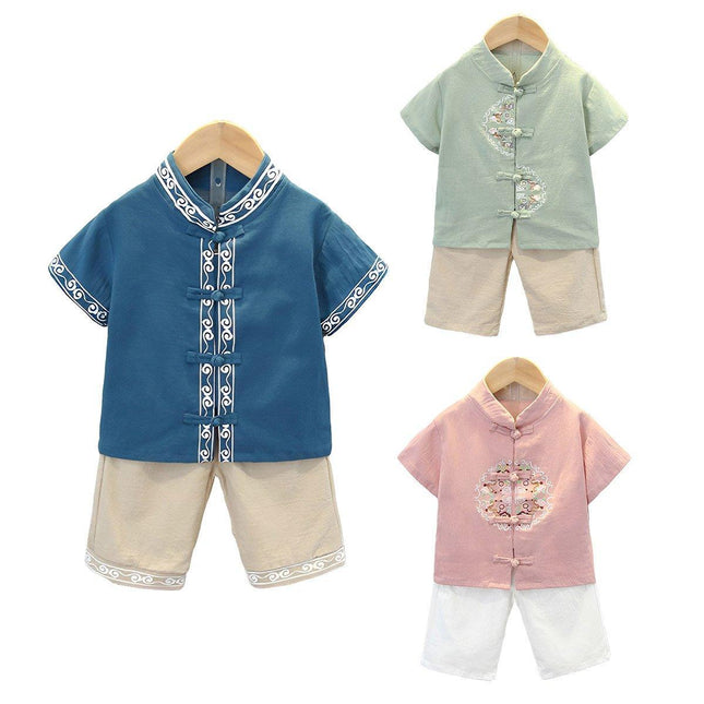Chinese Style Boys Tang Suit Summer Hanfu Dress Traditional Outfit