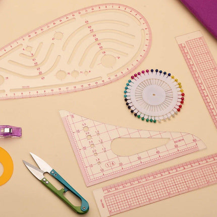 17pcs Sewing Ruler Set Garment Curve Ruler Pattern Making Drawing Tool Kit