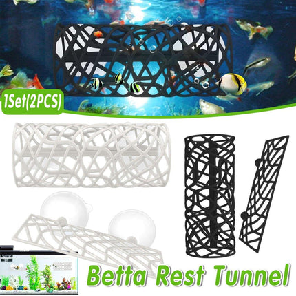 Aquarium Fish Resting Tunnel Hiding House for Betta Shrimp Small Fish Tank Decor