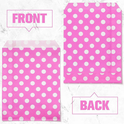 100pcs Colourful Polka Dot Paper Bags for Food Desserts Party Treats Packaging