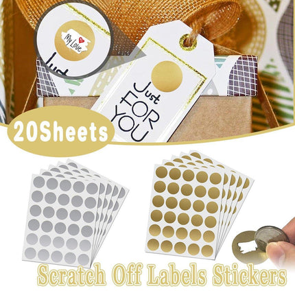 20 Sheets Round DIY Sticker Labels Adhesive Craft Labels for Organization Decor