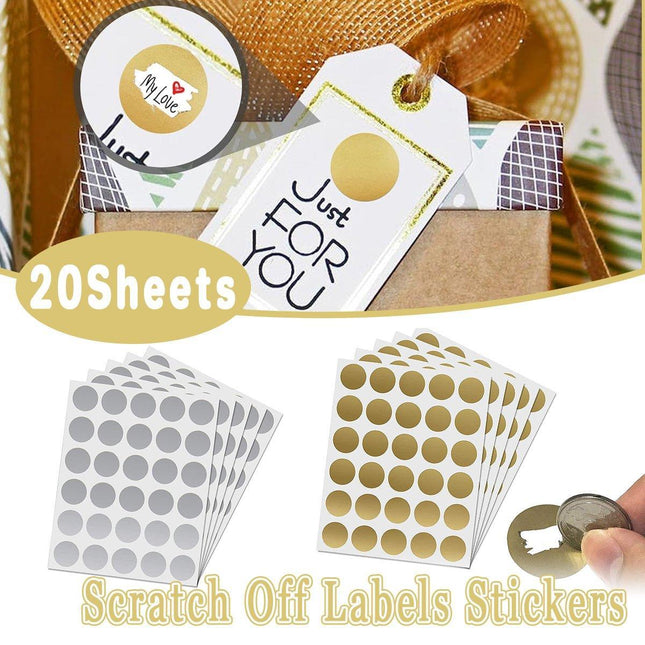 20 Sheets Round DIY Sticker Labels Adhesive Craft Labels for Organization Decor