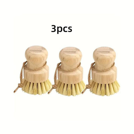3pcs Dishwashing Brush Set Short Handle Pot Brush for Kitchen Cleaning Scrubbing