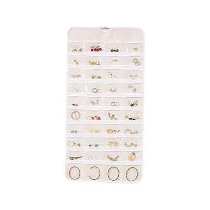 48 Pockets Jewelry Hanging Storage Organizer Holder Earring Display Pouch Bag - Aimall