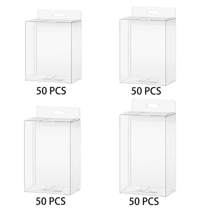 50pcs Transparent Gift Boxes with Hooks Clear Packaging Storage Containers
