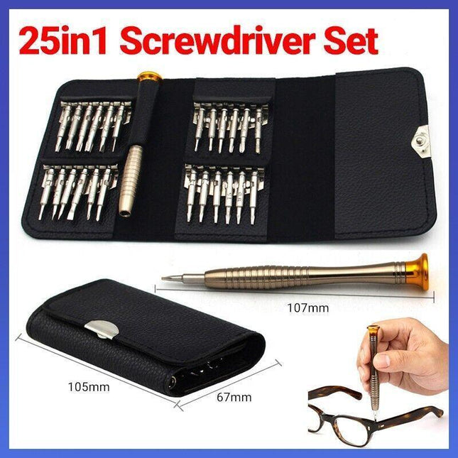 25 In 1 Small Mini Repair Precision Screwdriver Torx Tool Kit Set Fix - Aimall