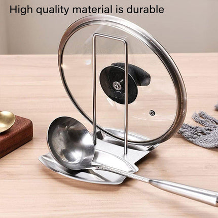 Removable Stainless Steel Pot Lid Spoon Rack Kitchen Draining Storage Holder