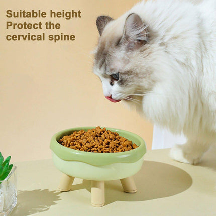 Cat Food Water Bowl Non Slip Raised Pet Feeding Dish Elevated Feeder Cats