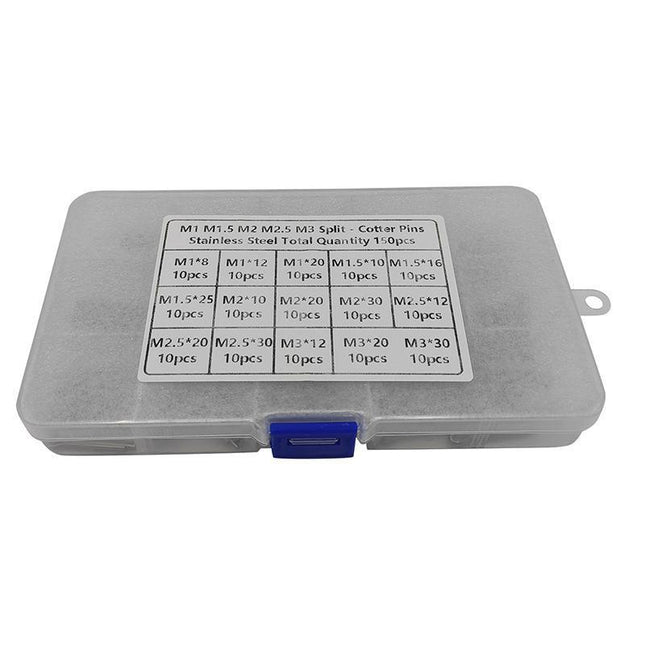 150PCS box 15 Kinds Stainless Steel Split Cotter Pins Assortment Kit Tools cherr - Aimall