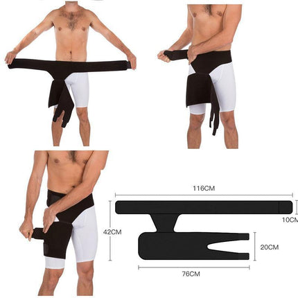 Groin Pain Relief Thigh Support Strain Brace Hip Compression Hamstring Strap - Aimall