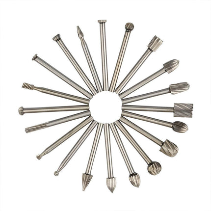 20pcs 3mm Solid Carbide Burrs Set for Rotary Tool Drill Die Carving Accessories