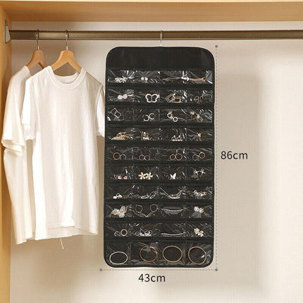 48 Pockets Jewelry Hanging Storage Organizer Holder Earring Display Pouch Bag - Aimall