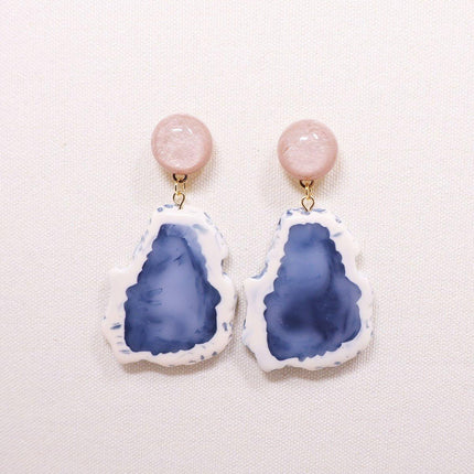 Vintage Art Resin Stud Earrings Colourful Fashion Pink blue Earrings Jewelry Gift