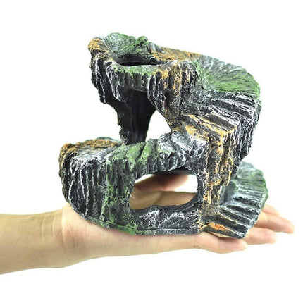 Spiral Turtle Platform Aquarium Ornament Landscape Decoration for Fish Tank