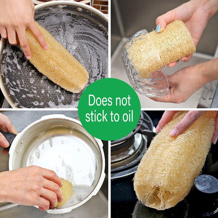 5Pcs Natural Loofah Luffa Loofa Exfoliating Shower Sponge Body Bath Scrubbers - Aimall