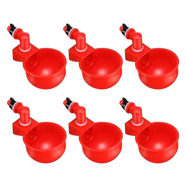 6x Automatic Chicken Water Cup Waterer Poultry Drinking Bowl Feeder Drinker Tool - Aimall