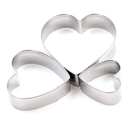 3X Stainless Steel Cake Mold 10/15/20cm Heart Baking Cake Ring For Mousse Party