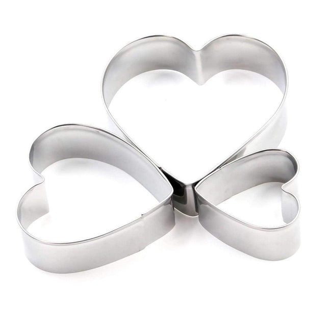 3X Stainless Steel Cake Mold 10/15/20cm Heart Baking Cake Ring For Mousse Party