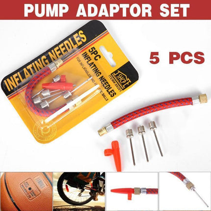 5 Pcs Pump Adaptor Set Inflating Needle Valve Connector For Ball - Aimall